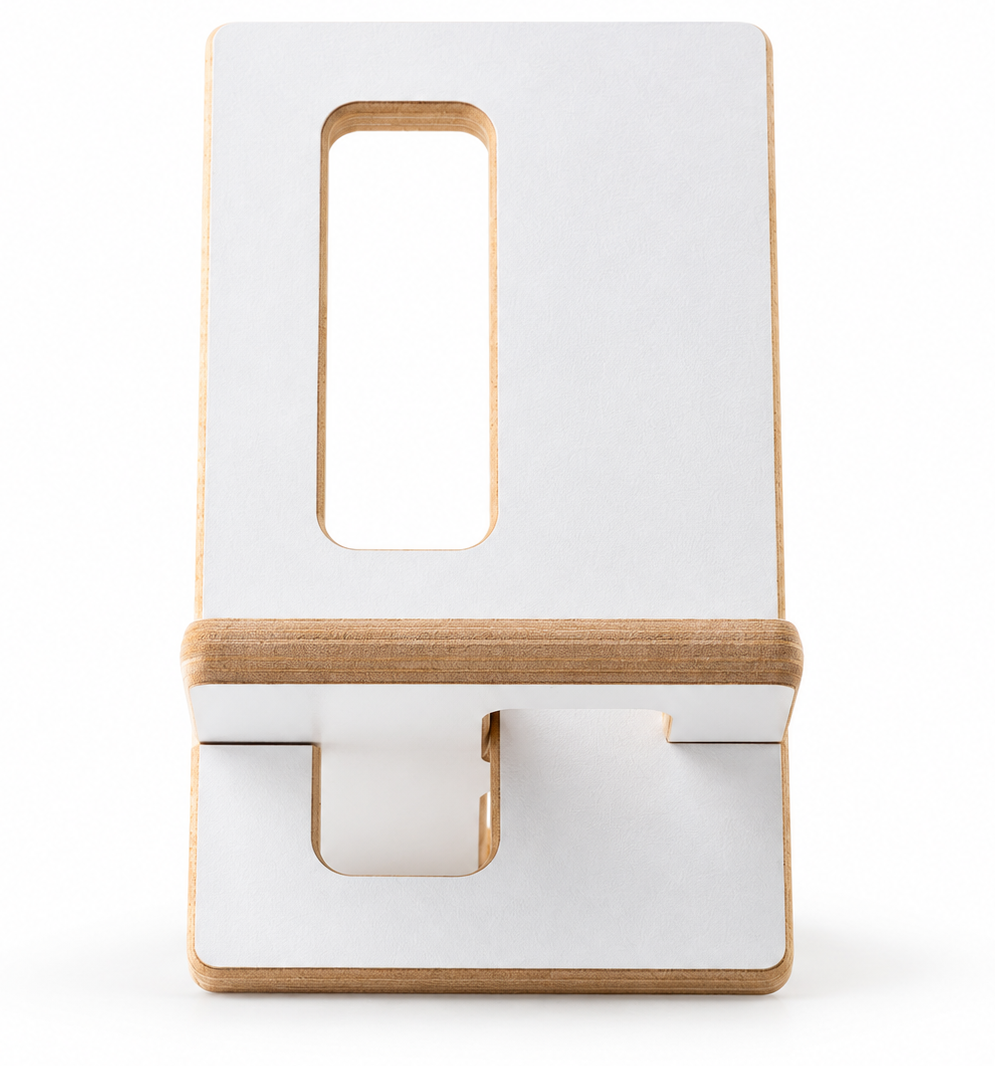 Tablet Stand — Λευκό — μετωπική όψη σε λευκό φόντο