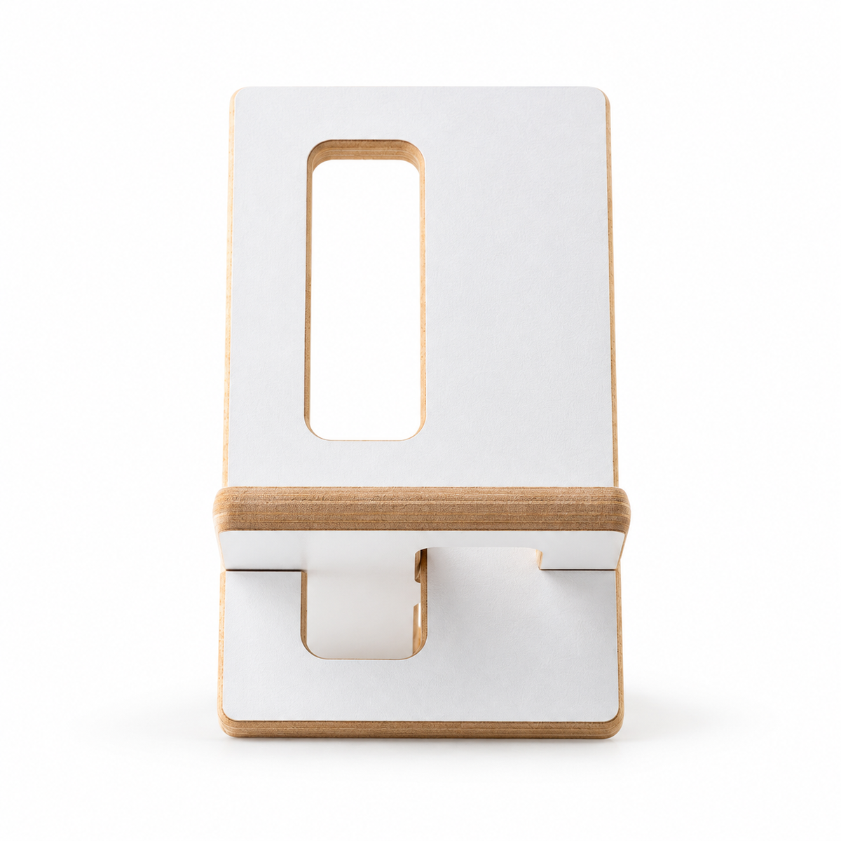 Tablet Stand — Λευκό — μετωπική όψη σε λευκό φόντο