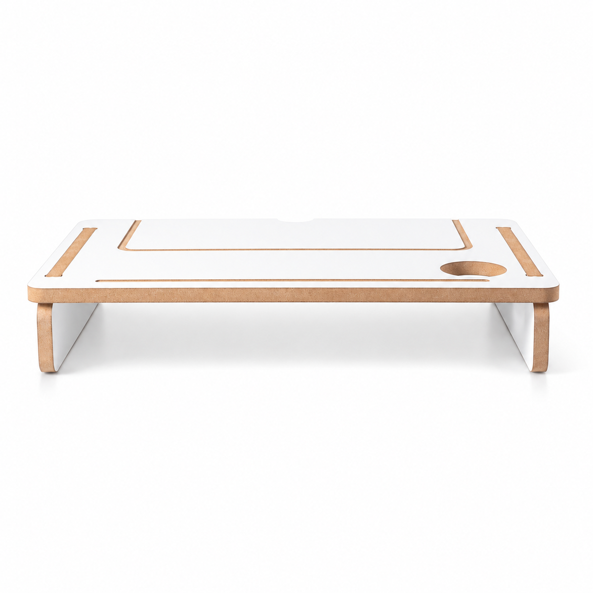 Universal Monitor Stand — Λευκό — μετωπική όψη σε λευκό φόντο