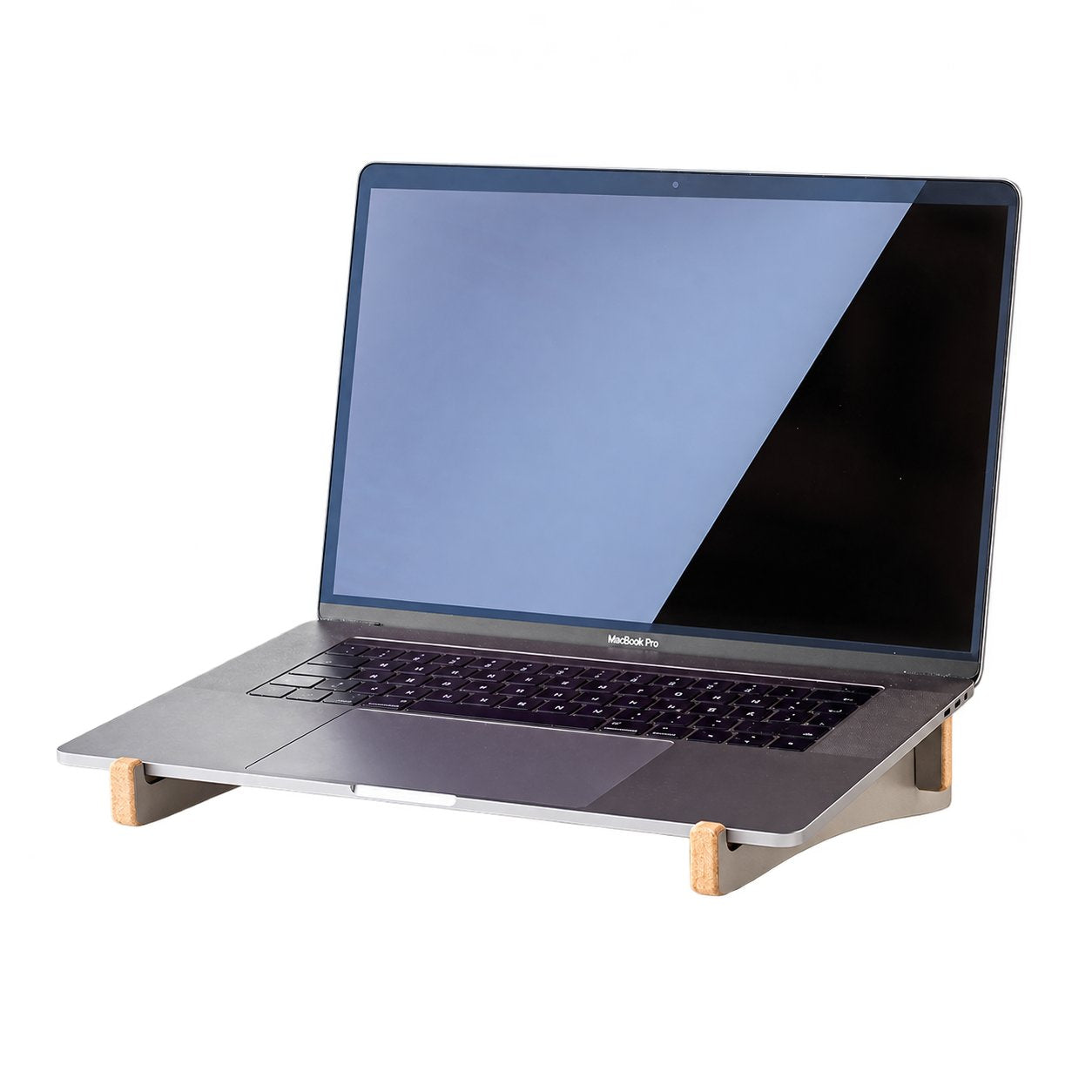 Βάση laptop — φινίρισμα γκρι — λεπτομέρεια και παρουσίαση προϊόντος